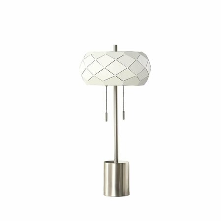 CLING 28 in. Legeme Mid Century Danish 2-Light Steel Pull Chain Table Lamps CL3121792
